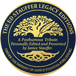 Seal of The Ed Stauffer Legacy Editions. A Posthumous Tribute. Personally Edited and Presented by Janice Stauffer. Under the Imprint of Janice Stauffer Publishing.